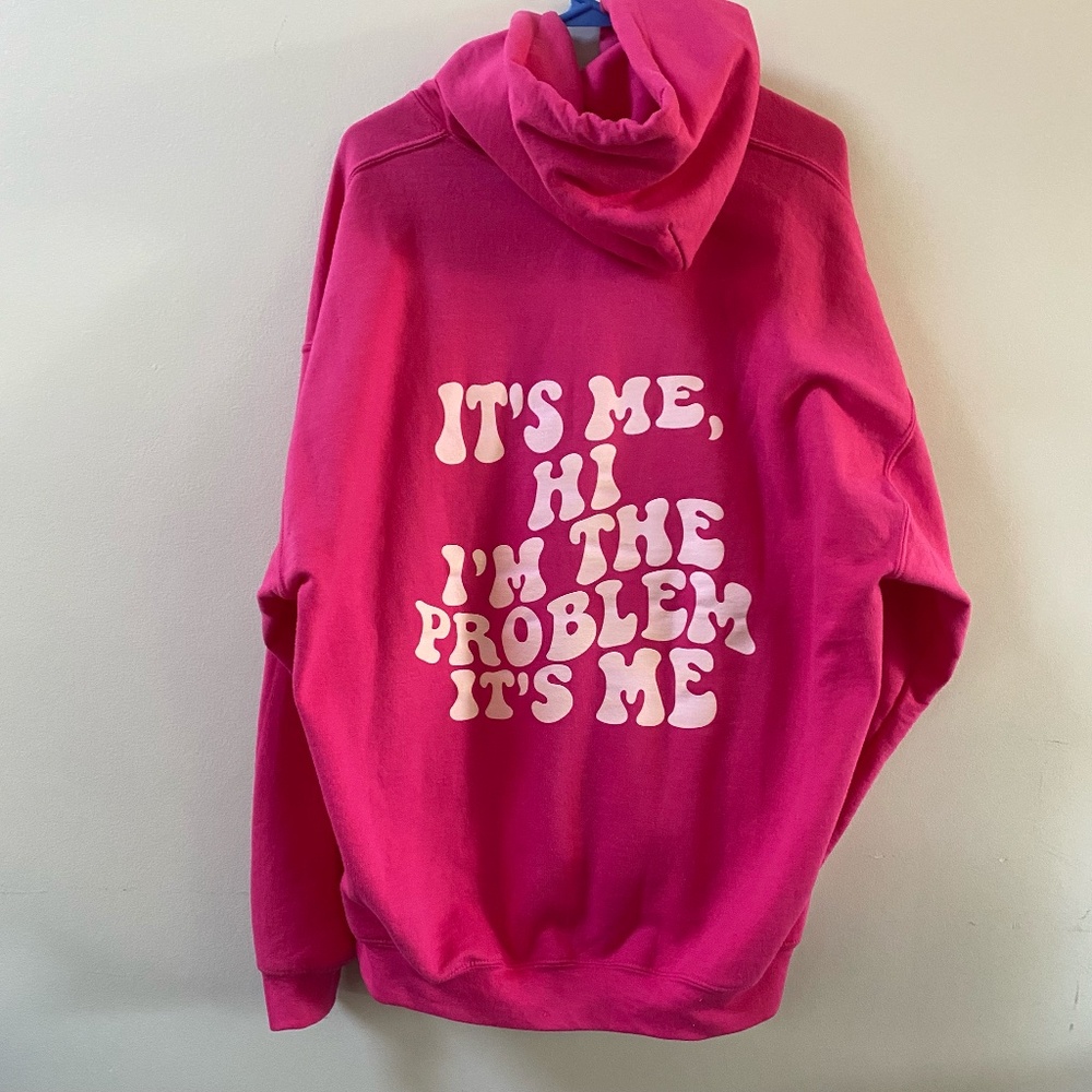 Hot Pink Taylor Swift Anti-Hero lyrics Hoodie size XL NEW